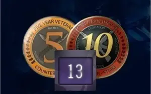 CONTA ANTIGA STEAM 13 ANOS MEDALHAS 5 E 10 ANOS DE SERVIÇO