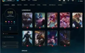 Conta lol, prata + 100 skins