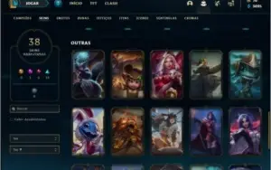 Conta unranked com 38 skins e 101 champs ( MAIN MID )