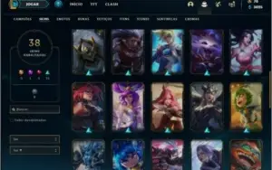 Conta unranked com 38 skins e 101 champs ( MAIN MID )