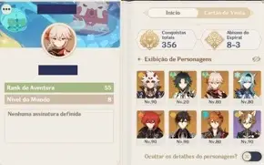 Conta genshin, AR 55 | Itto, Xiao, Kazuha, Eula, Zhongli