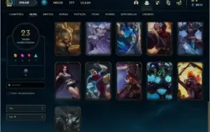 Conta ouro 3 com 23 skins e 48 champs