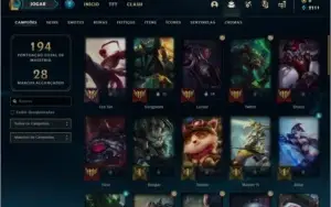 Conta ouro 3 com 23 skins e 48 champs