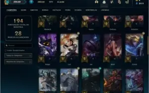 Conta ouro 3 com 23 skins e 48 champs