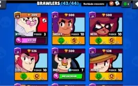 Conta Brawl Stars quase full, 43/44 Brawlers, 19K Trofeus
