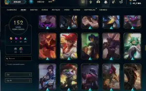 Bronze 3 com 75 Champs e 152 Skins + 500k de Poppy