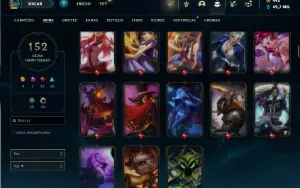 Bronze 3 com 75 Champs e 152 Skins + 500k de Poppy