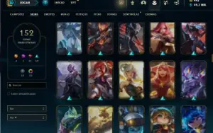 Bronze 3 com 75 Champs e 152 Skins + 500k de Poppy