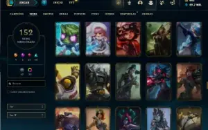 Bronze 3 com 75 Champs e 152 Skins + 500k de Poppy