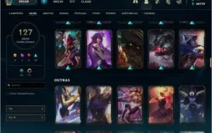 ContaLOL 129 skins, all champions, honra 4, plat 3