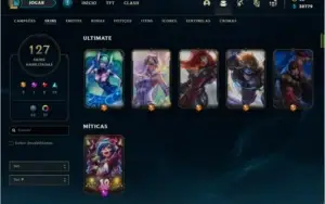 ContaLOL 129 skins, all champions, honra 4, plat 3