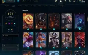 ContaLOL 129 skins, all champions, honra 4, plat 3