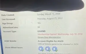 Vende-se conta AQW