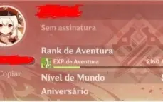 📚CONTA GENSHIN IMPACT 3 PERSONAGENS 5 AR 40✨, 12 ARMAS 4✨.