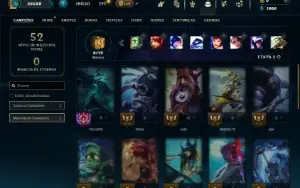 Diamante 4 com 26 campeões 2 skins