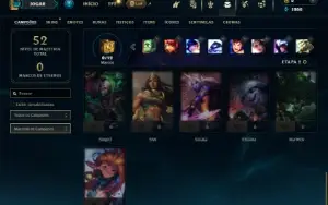 Diamante 4 com 26 campeões 2 skins