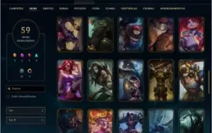 Conta GOLD V Todos Campeões 59 skins
