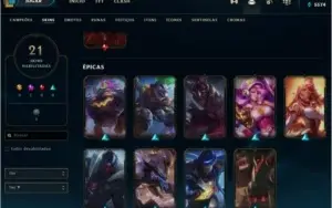 Conta League of Legends - Skins