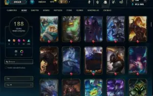 Bronze 3 com TODOS os champs e 188 Skins + 2 Prestigios