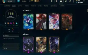 Bronze 3 com TODOS os champs e 188 Skins + 2 Prestigios