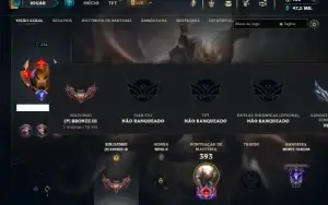 Bronze 3 com TODOS os champs e 188 Skins + 2 Prestigios