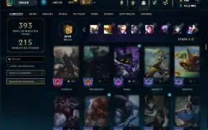 Bronze 3 com TODOS os champs e 188 Skins + 2 Prestigios