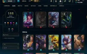 Bronze 3 com TODOS os champs e 188 Skins + 2 Prestigios