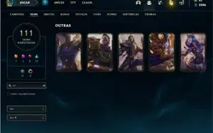 Conta unranked com 155 Champs e 111 Skins
