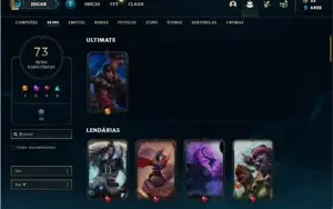Conta bronze 1 com 150 Champs e 73 Skins + 2 RARAS