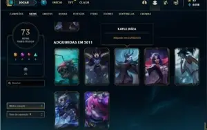 Conta bronze 1 com 150 Champs e 73 Skins + 2 RARAS