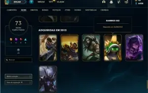 Conta bronze 1 com 150 Champs e 73 Skins + 2 RARAS