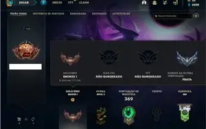 Conta bronze 1 com 150 Champs e 73 Skins + 2 RARAS