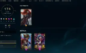 Conta LoL esmeralda 3, full champs, 174 skins conta MAIN (CO