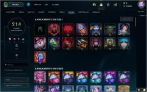 DADOS DE CRIAÇÃO, 100 SKINS, NIVEL 271, MOLDURA YONE YASUO+