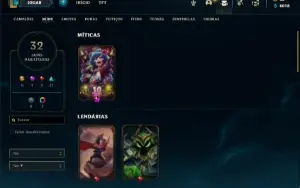 Conta Unranked com 32 Champs e 32 Skins