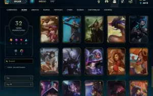 Conta Unranked com 32 Champs e 32 Skins