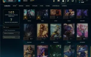 Platina 2 com 50 Champs e 30 Skins + 11 Fragmentos ADC E SUP
