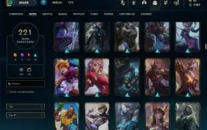 Platina 1 com TODOS os champs e 221 Skins + 600k de Lee