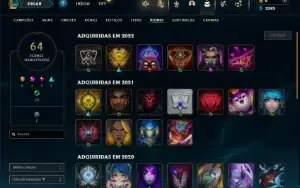 Unranked com 40 Champs e 13 Skins + 1 Fragmento