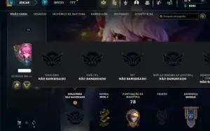 Unranked com 40 Champs e 13 Skins + 1 Fragmento