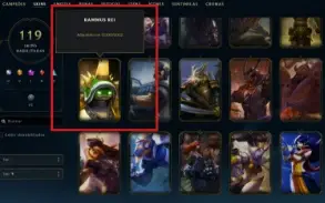 Conta LOL Full Acesso - 121 Champs e 119 Skins - Rammus Rei