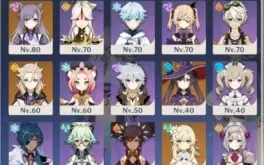AR 53 - Xiao, Zhong, Albedo, Diluc, Monam Keqing C1 e Falcão