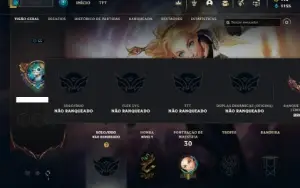 Unranked com 31 Champs e 6 Skins