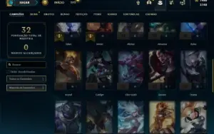 Diamante 4 com 40 Champs e 3 Skins + 1480 RP