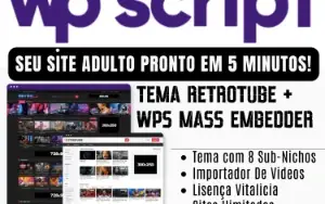 Tema Retrotube + Plugin WPS Mass Embedder Para Wordpress