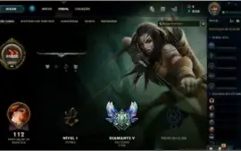 Conta diamante V, 33 campeões e 12 skins