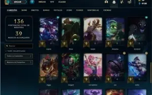 Conta Platina 4 com 40 Champs e 20 Skins