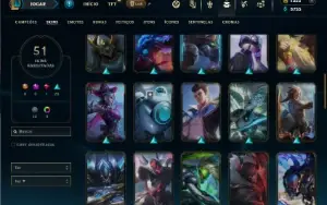 Mestre com 85 Champs e 51 Skins + 1350 RP