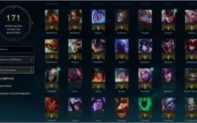 League of Legends com 128 skins e 171 champions nivel 37