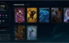 League of Legends com 128 skins e 171 champions nivel 37